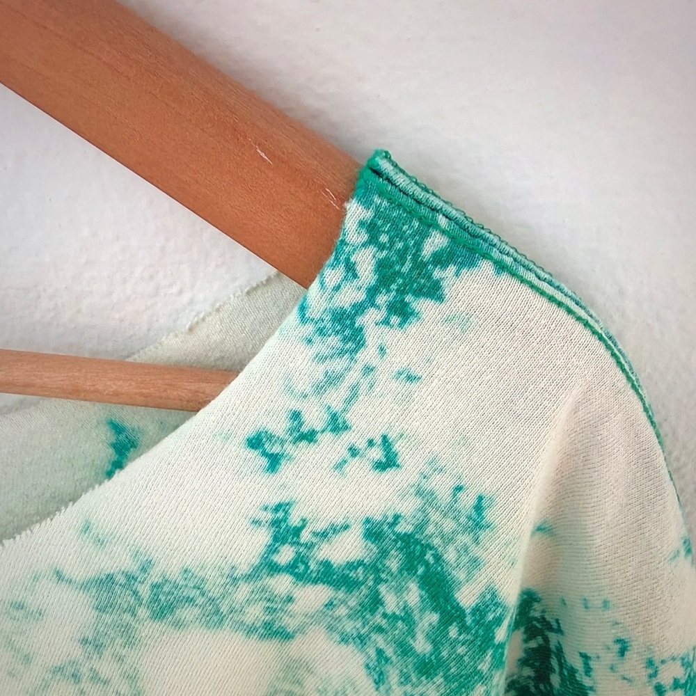 Hanes Teal and Cream Tie-Dye Scoop Neck Tee - Picture 6 of 11